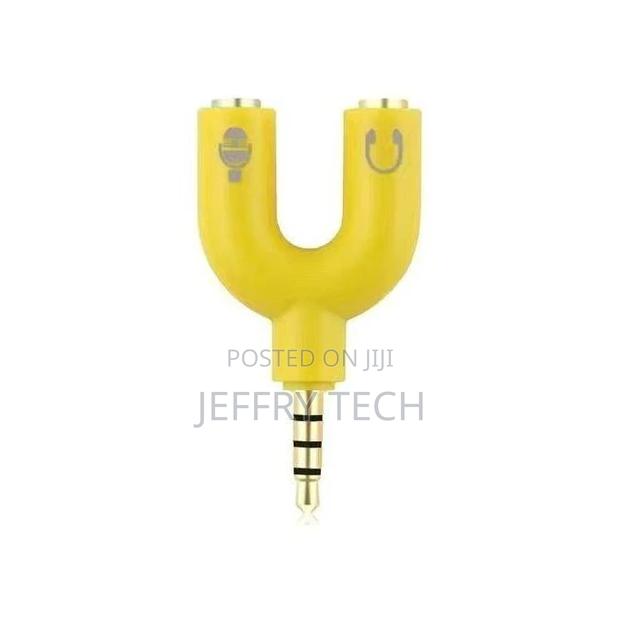 U Type Adapter Dual 3.5 MM Headphone Plug Audio Cables Split