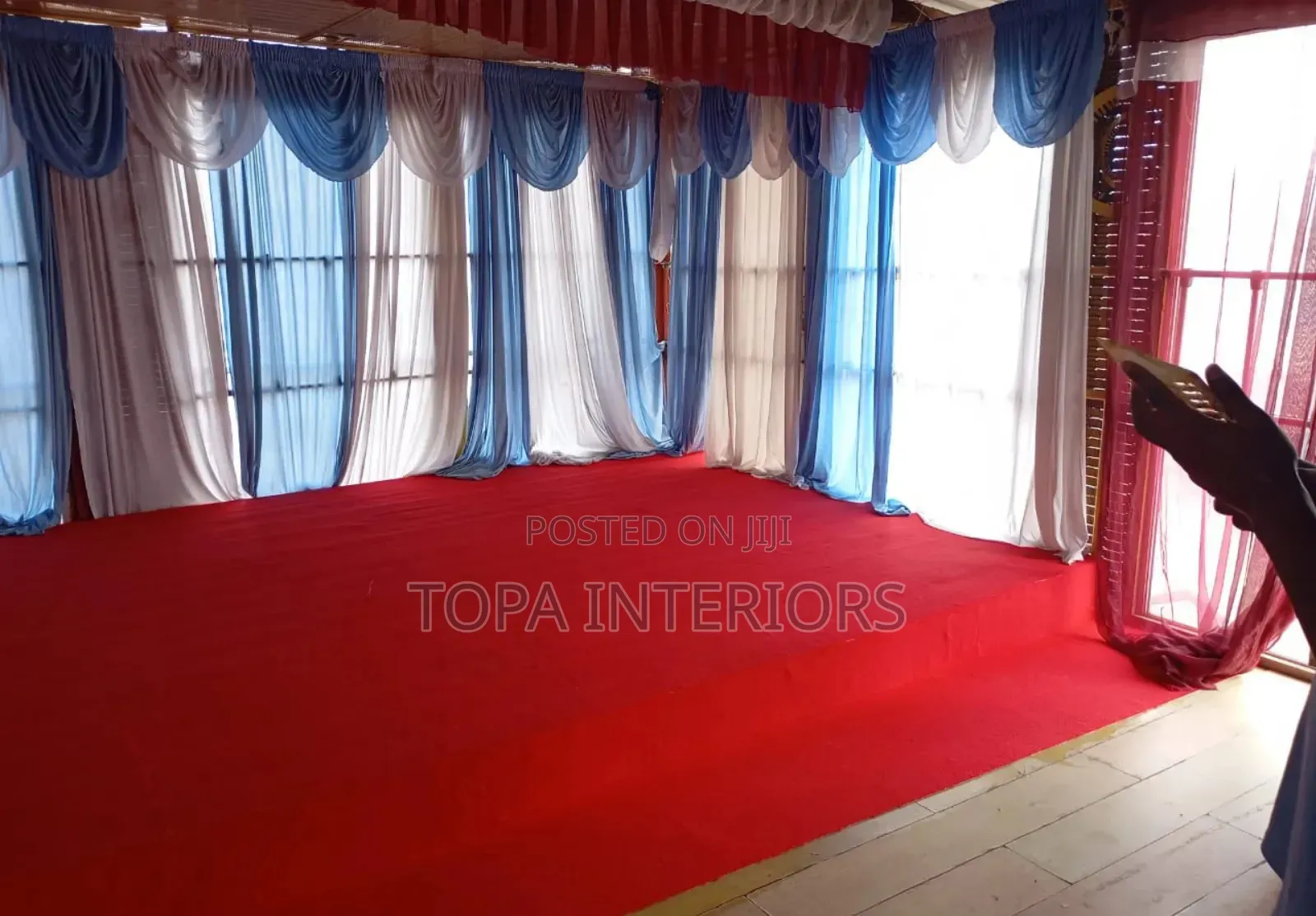 Red Altar Floor Carpets and Church Curtains Office Carpets