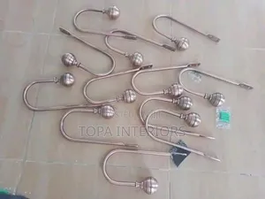 Brown Metallic Wall Curtain Holders Curtain Hooks