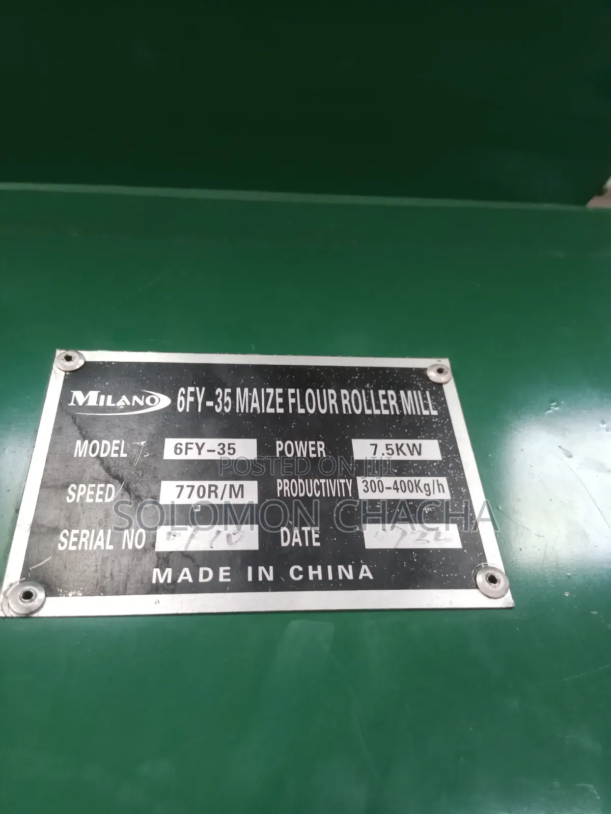 6fy-35 Milano Roller Mill 6fy-20 Pre Crusher WITHOUT MOTORS