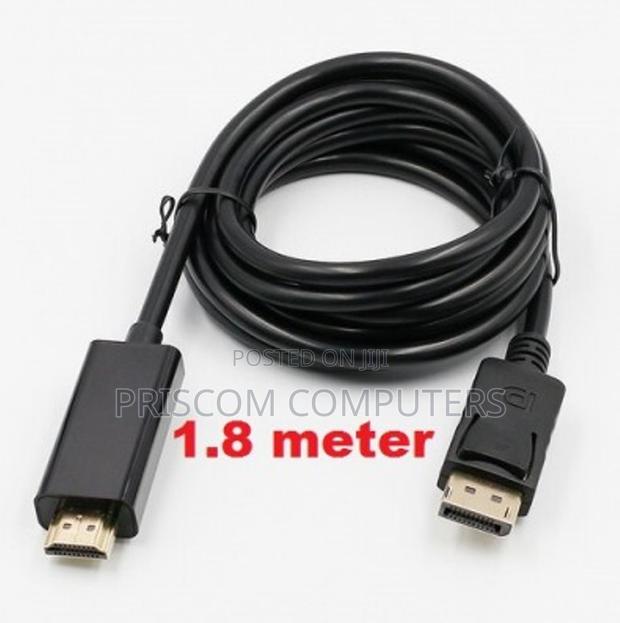 1.8M Display Port to HDMI Cable for Laptop TV Computer - thumbnail 2