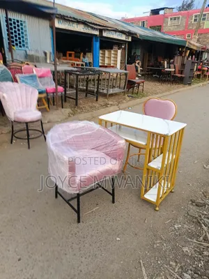 Manicure Set, Pink Seats and Manicure Marble Tabl