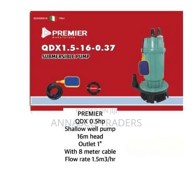 Premier 0.5HP 16M Lift Electric Submersible Water Pump 1 Inc