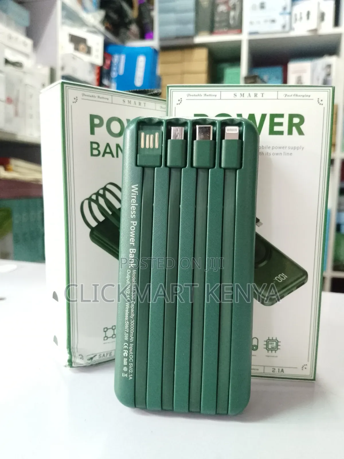 30000 Mah Wireless Powerbank With Inbuilt Cables