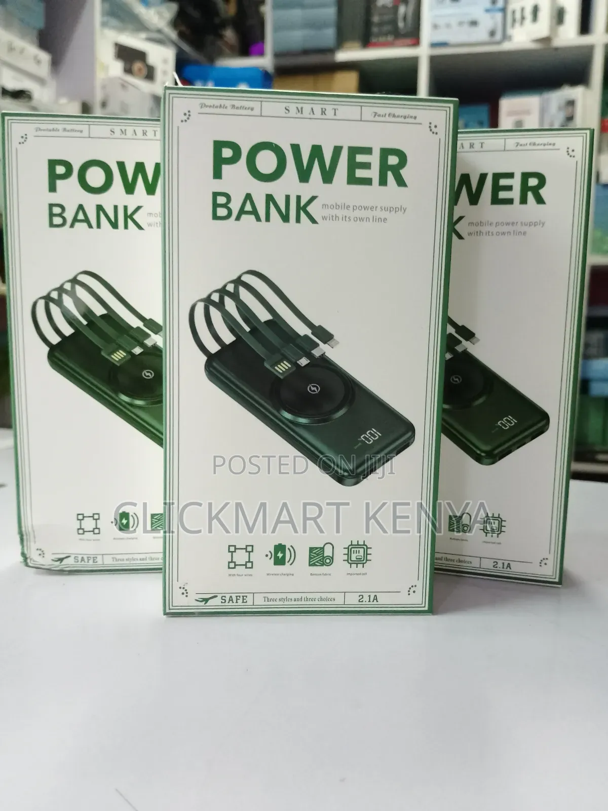 30000 Mah Wireless Powerbank With Inbuilt Cables