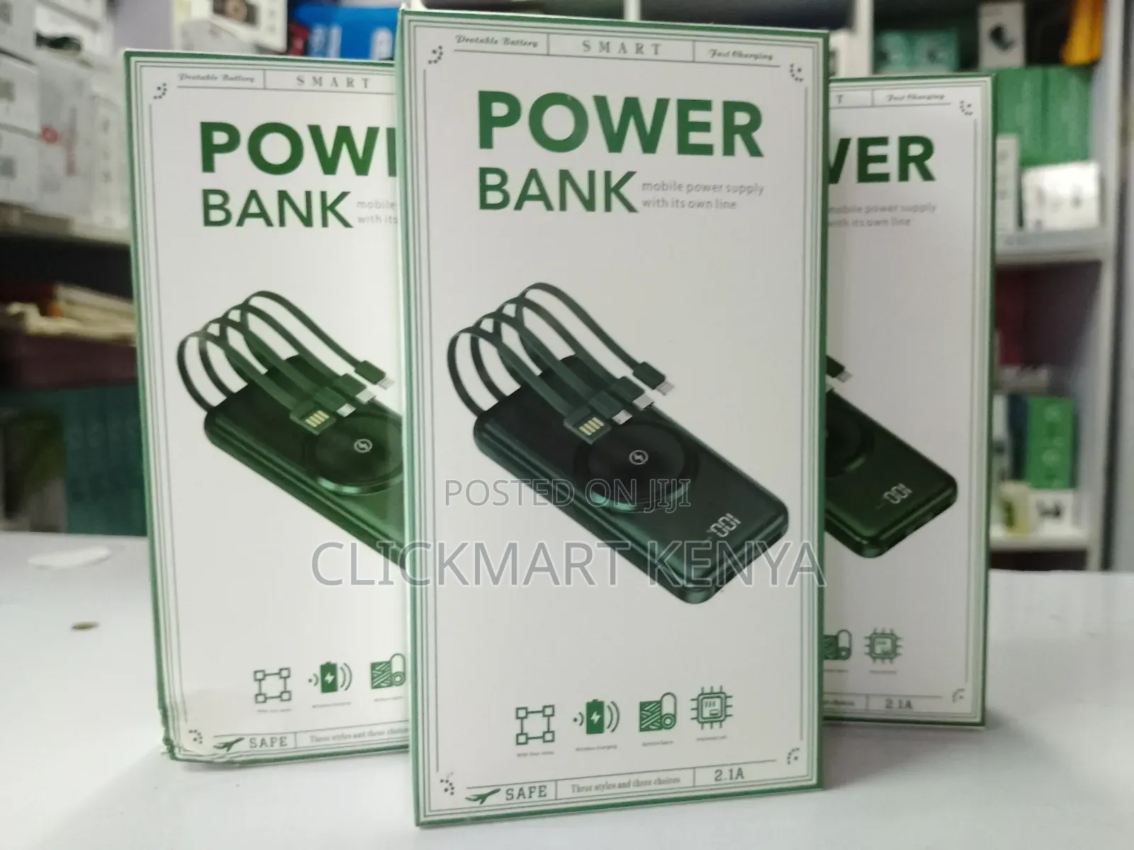 30000 Mah Wireless Powerbank With Inbuilt Cables