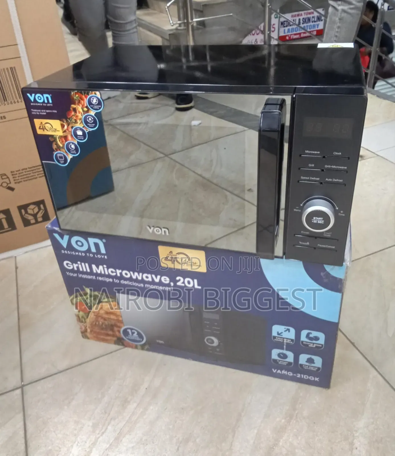 Von Digital Black 20litres Microwave With Grill