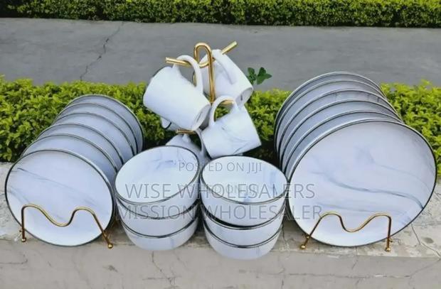 *24pc NEW Marble Finish Ceramic Dinner Set* "
