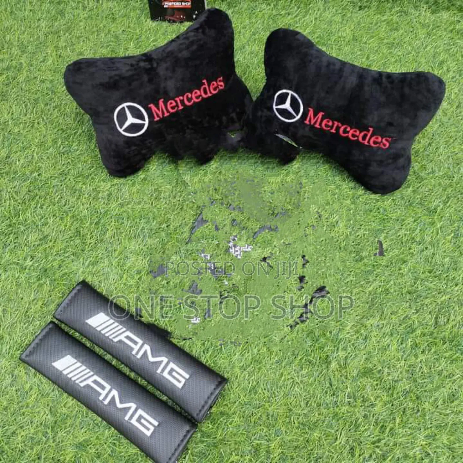 Branded Mercedes Neckrest Pillow With Safety Belt Cover
