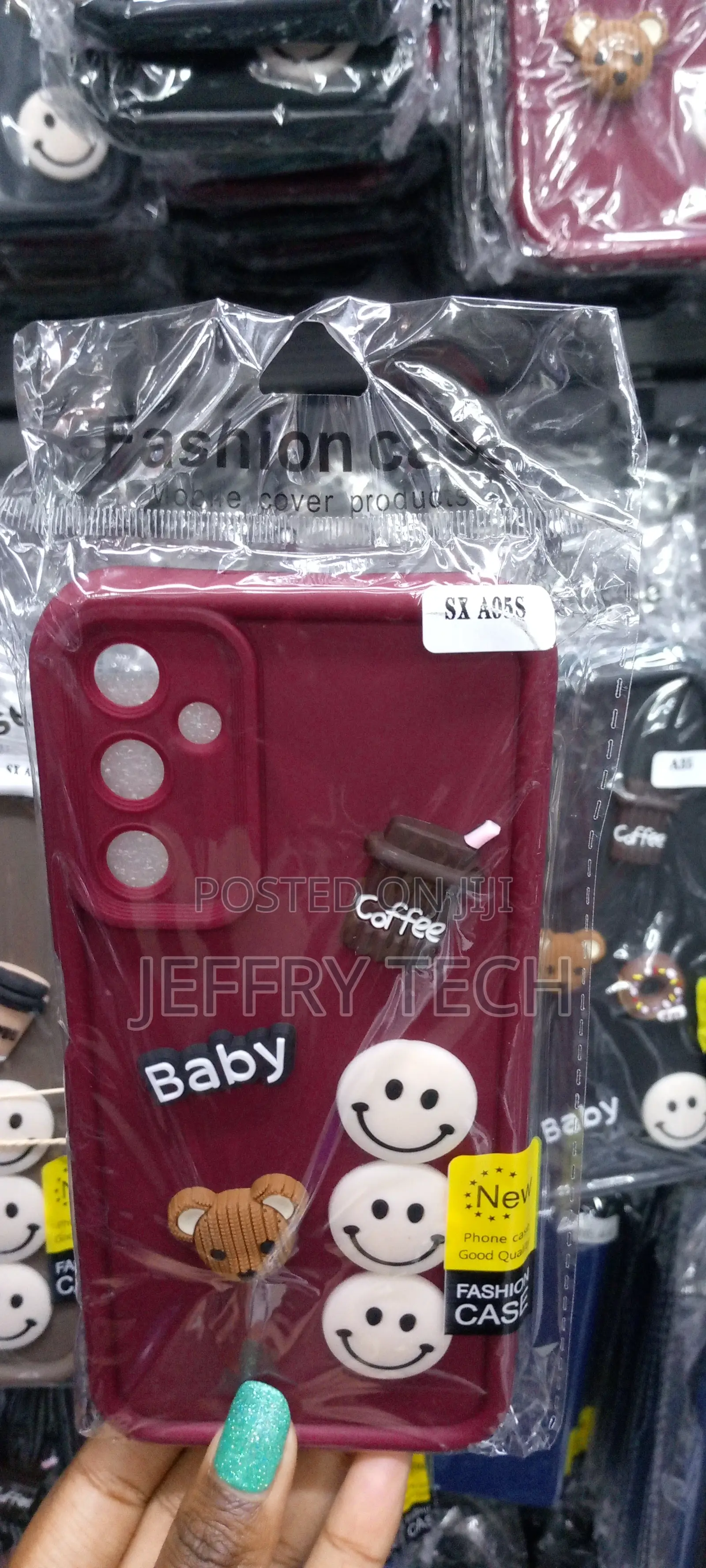 Back Cover for Samsung Galaxy A05s, 3D Cute Curly Wave Cart