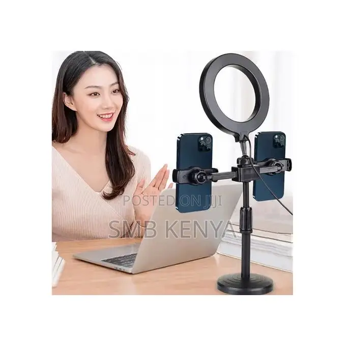 6 Inch Ring Light, Double Phone Holder, Phone Stand