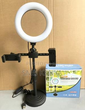 Dual Phone Holder Ring Light Phone Stand - thumbnail 2