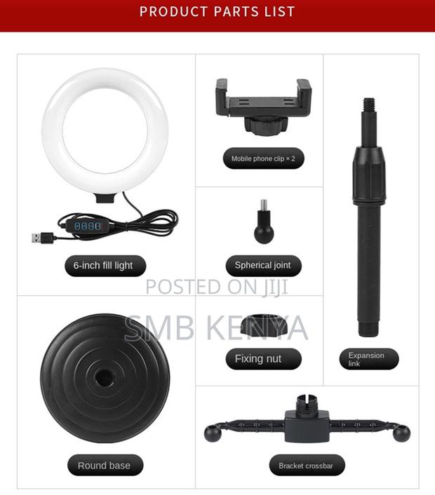 Dual Phone Holder Ring Light Phone Stand - thumbnail 3