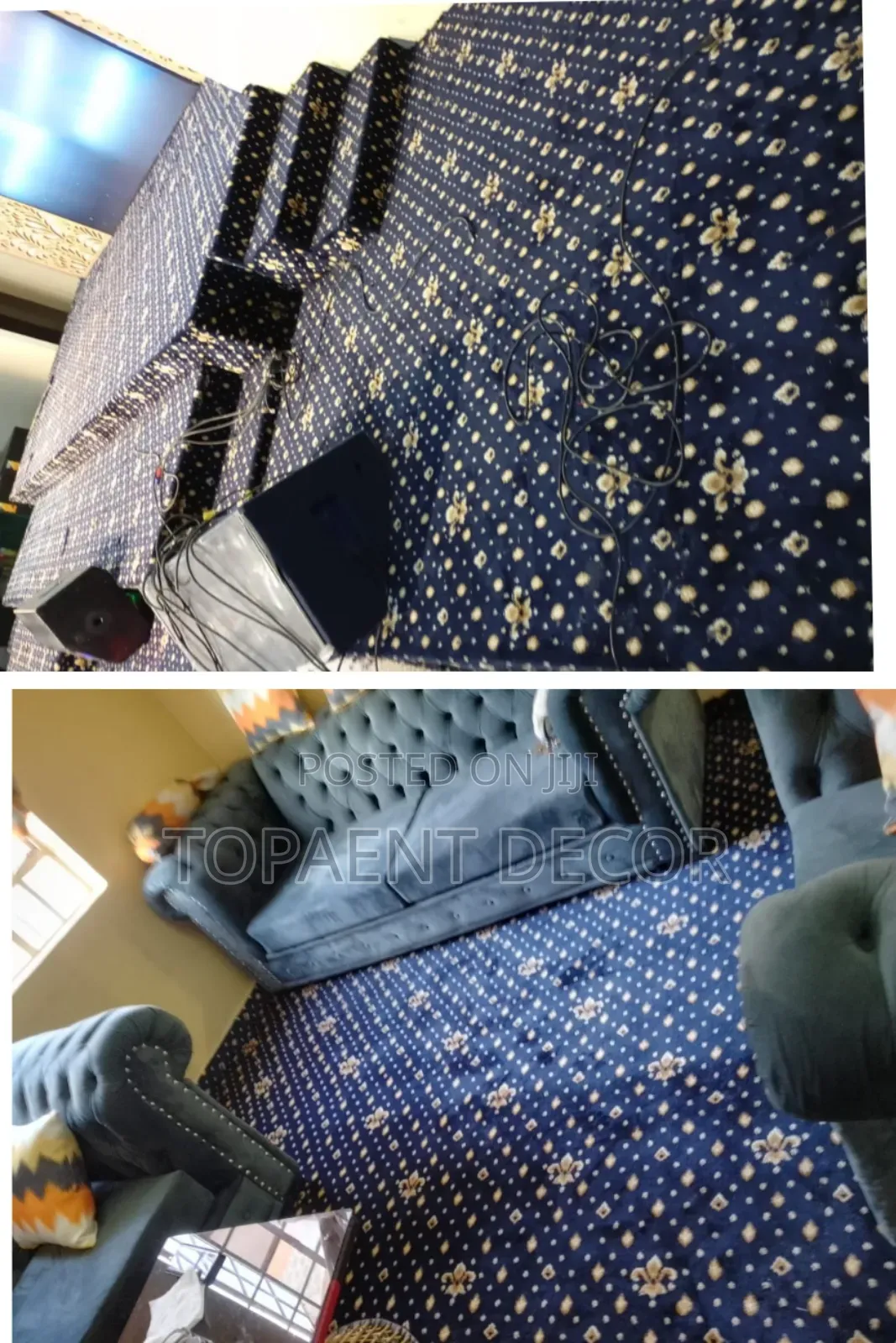 Blue Flowered VIP House and Church Carpets