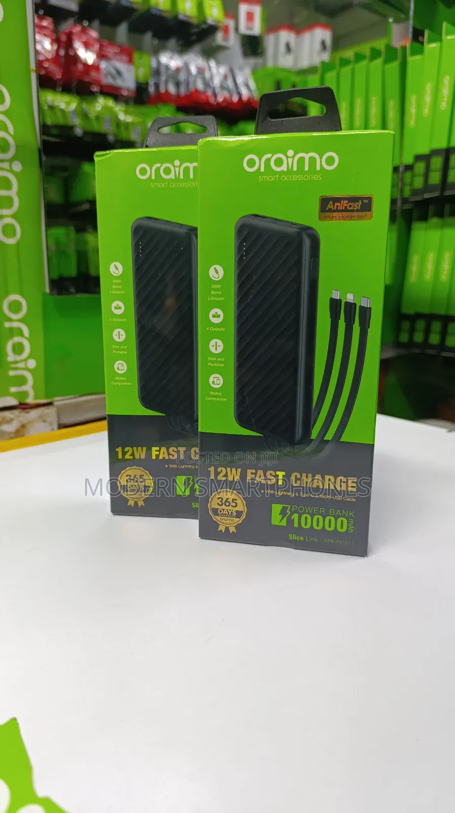 Slim ORAIMO 10000mah Powerbank With 4 Output
