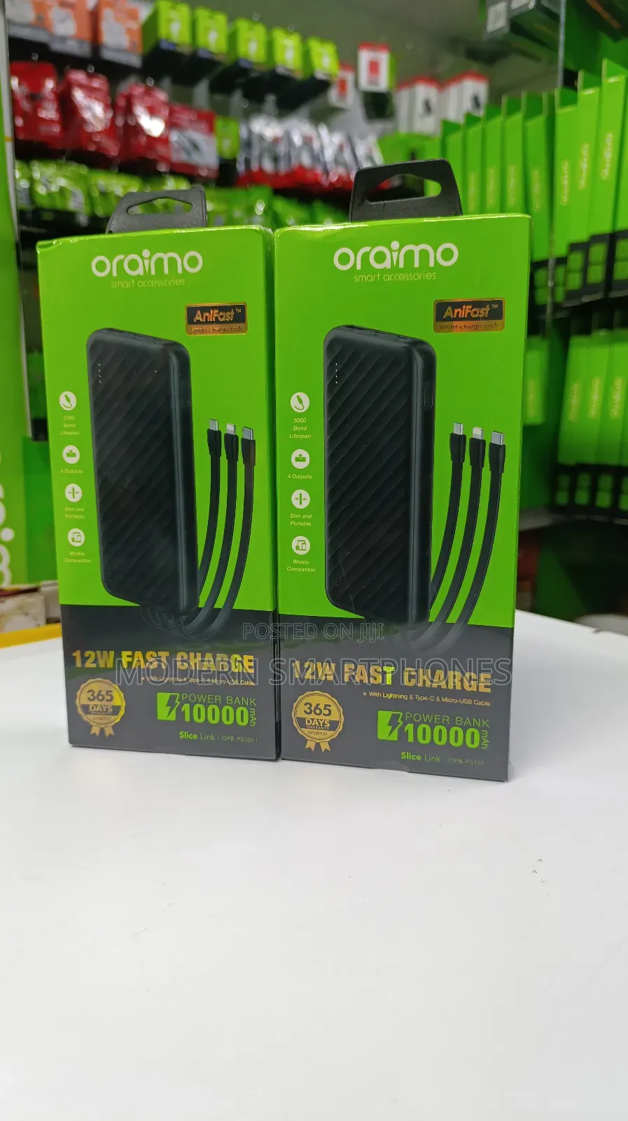 Slim ORAIMO 10000mah Powerbank With 4 Output