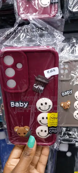 Red Samsung Galaxy A55 5G,Cute New Curly Wave Frame Cartoon