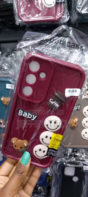 Red Samsung Galaxy A55 5G,Cute New Curly Wave Frame Cartoon