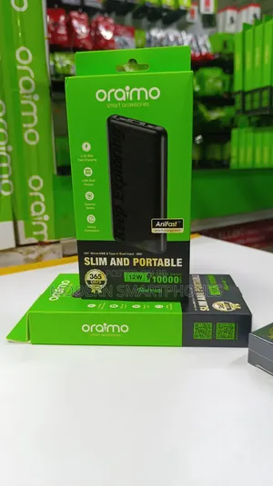 Oraimo Potable 10000mah Powerbank Slim 12W Antifast Smart