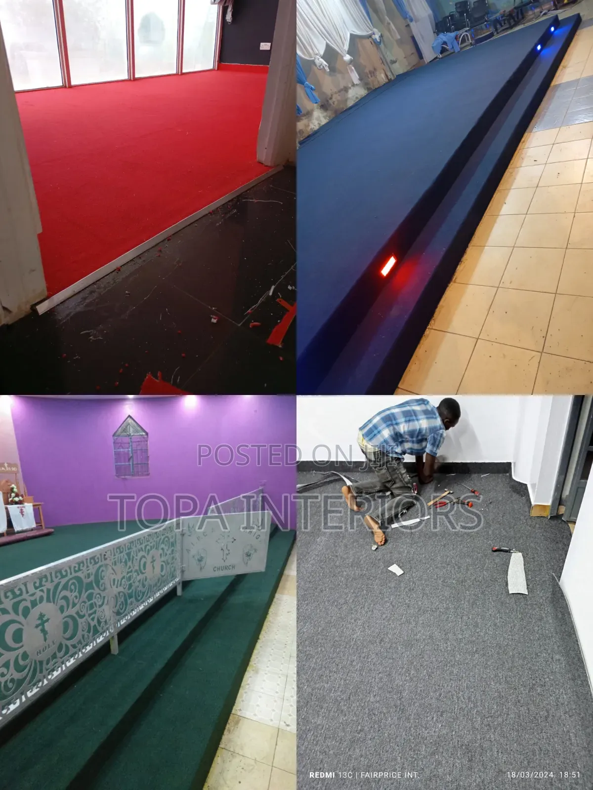 Green Altar and Office Carpets Elegant Office Floor Carpets