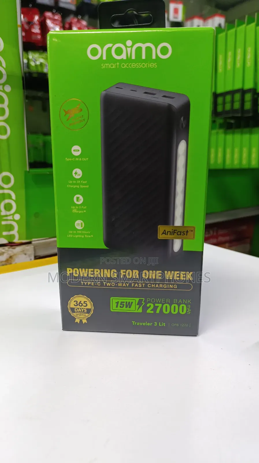 27000mah Oraimotraveler 3 Lit
 Potable Powerbank 3x