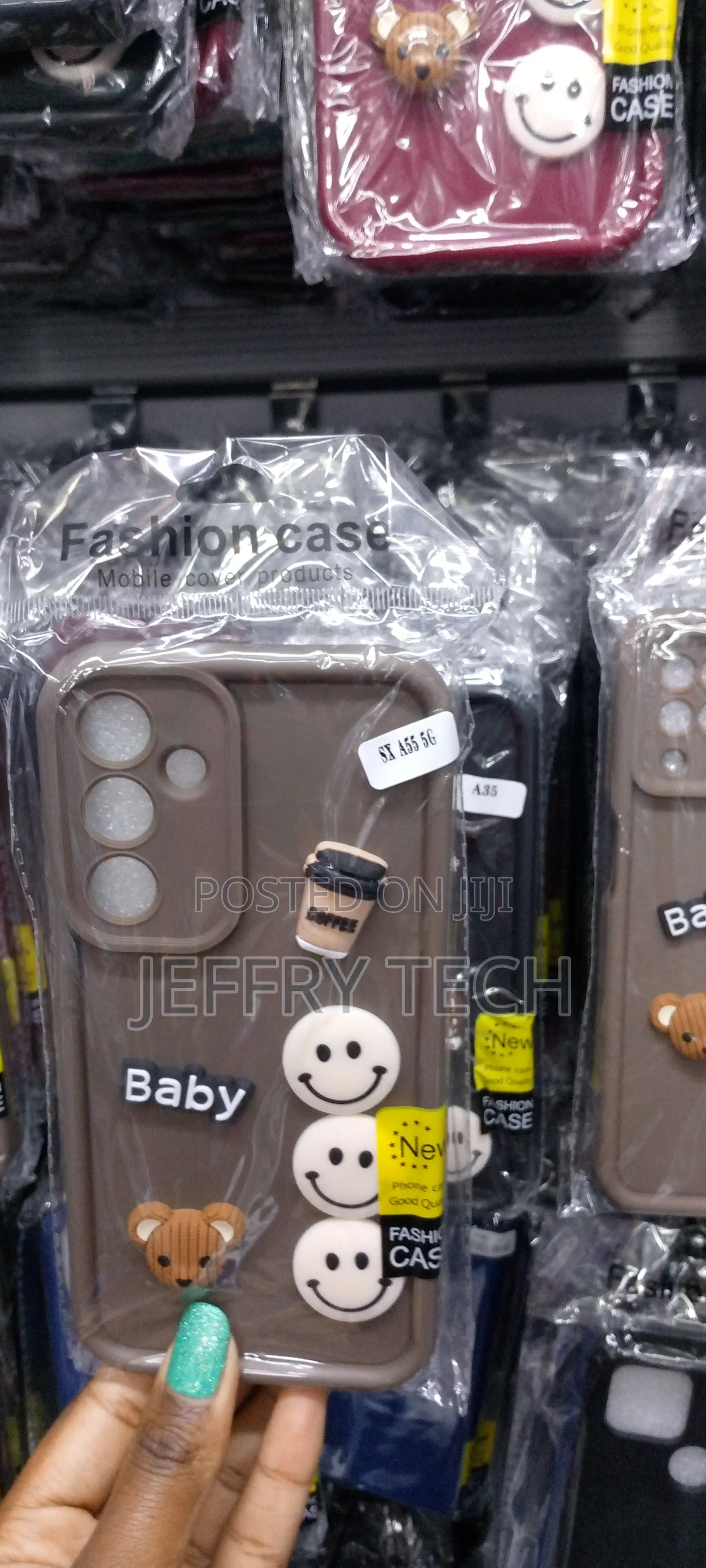 Back Cover for Samsung Galaxy A55 5G, 3D Cute Curly Wave