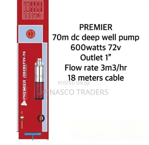 Premier 70M DC Deep Well Solar Water Pump 600watts 72V 1" Ou