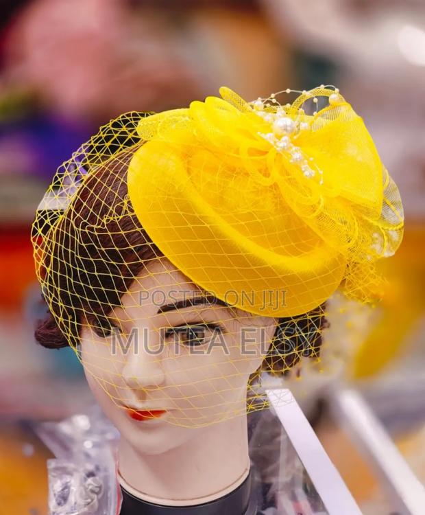 Yellow Coral Laced Mini Fascinators