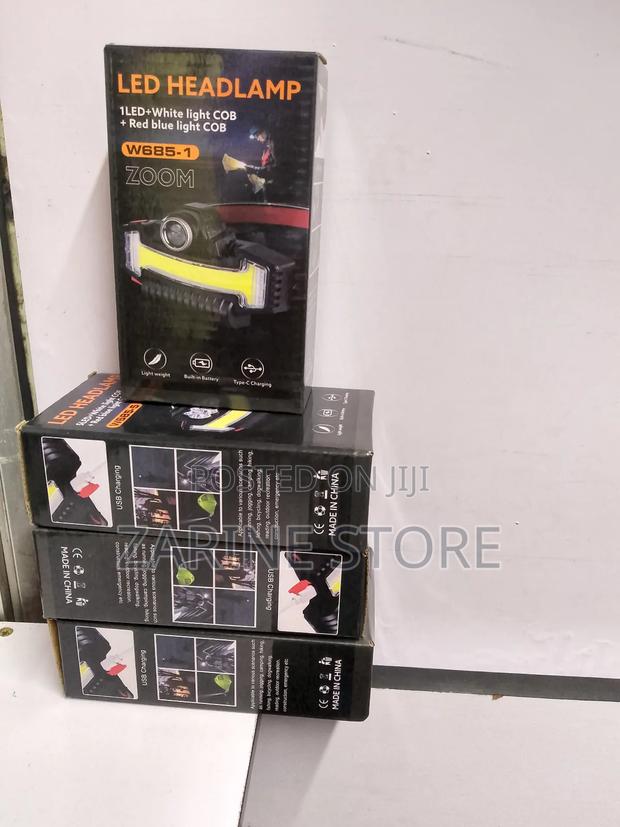 Led Headlamp With White Red Blue Light, Zoom Light, Cable - main view