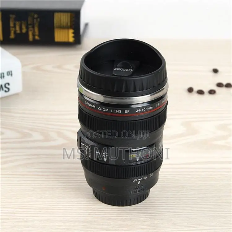 *Camera Lens Travel Thermal Mug 450 Ml
