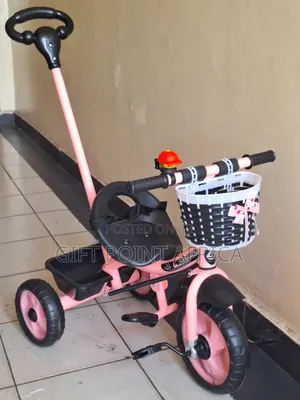 Push Handle Kids Tricycle in Pink