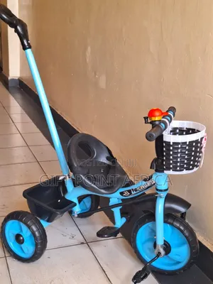Blue Push Handle Tricycle for Kids