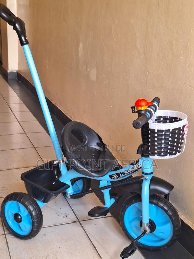 Blue Push Handle Tricycle for Kids - thumbnail 3