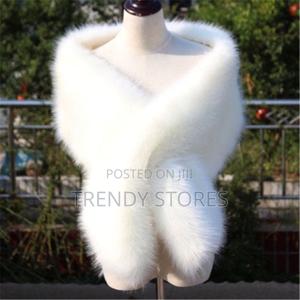 White Faux Fur Shawl - main view