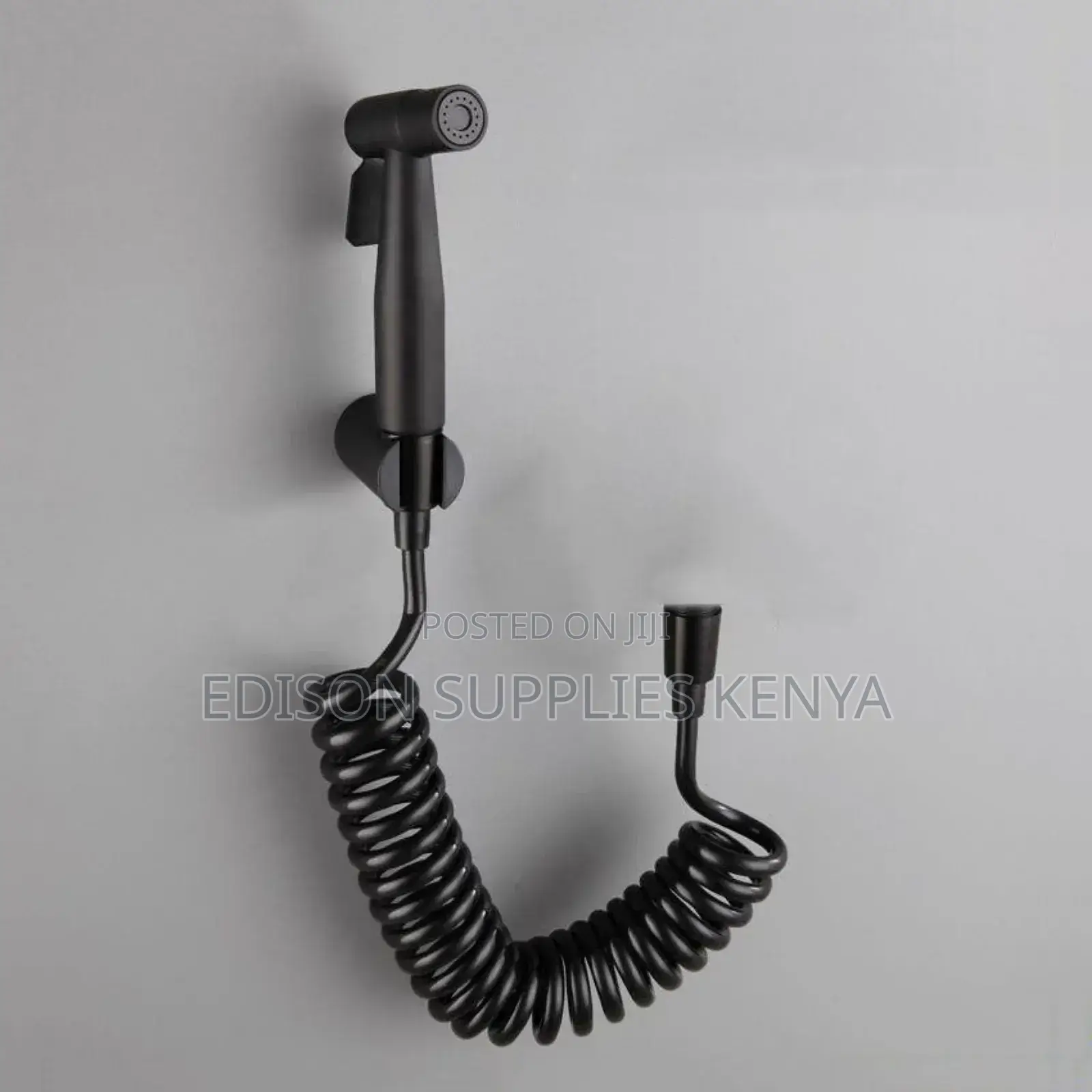 Black Shattaf Arabic Shower Bidet Nozzle Wt Spiral Flex Pipe