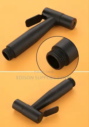 Black Shattaf Arabic Shower Bidet Nozzle Wt Spiral Flex Pipe