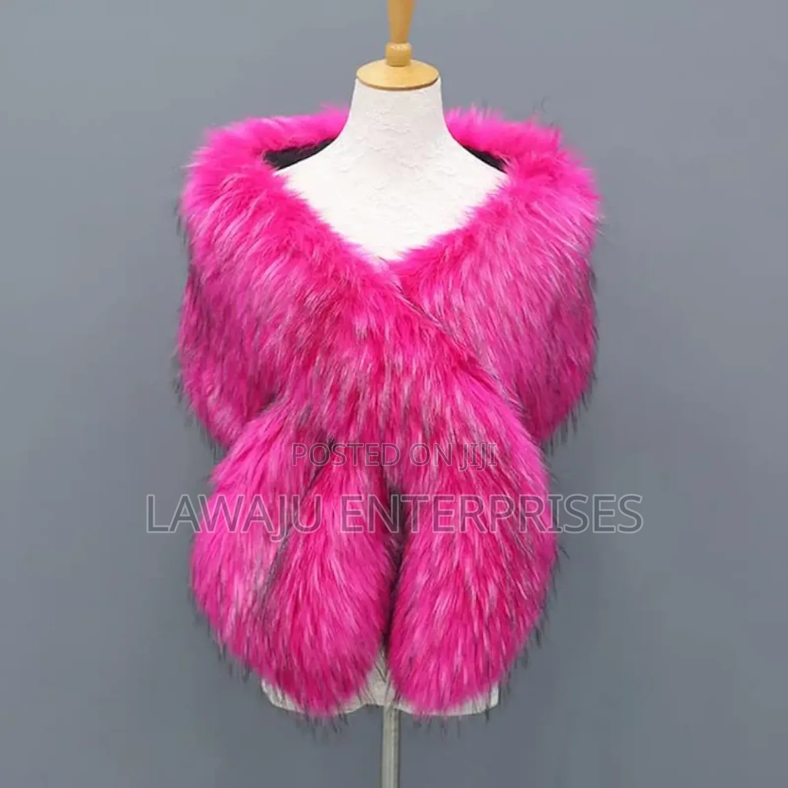 Hot Pink Faux Fur Shawl