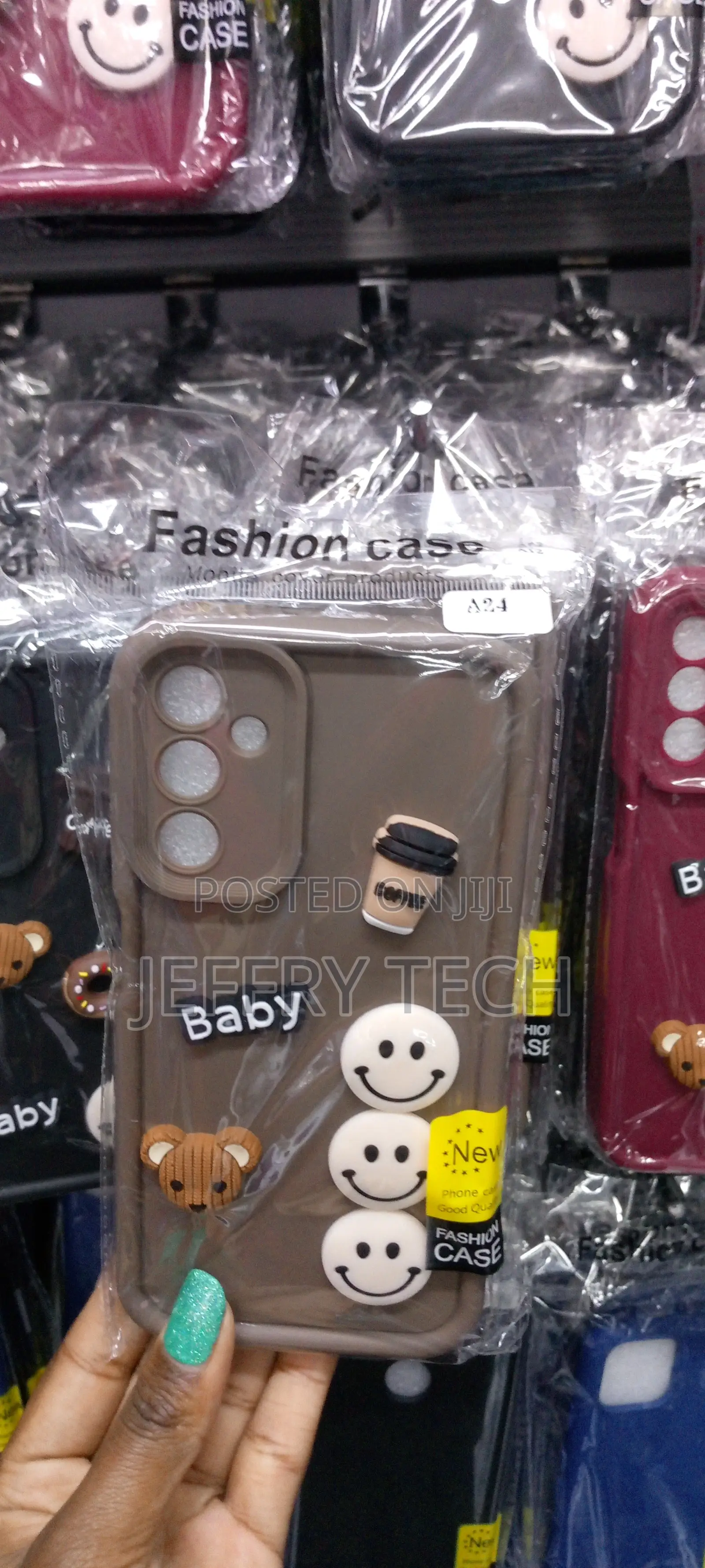 Brownsamsung Galaxy A24curly Wave Frame Cartoon Characters