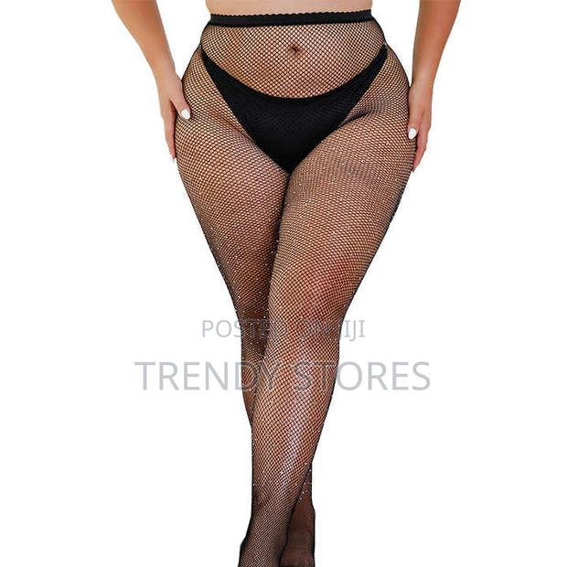 Rhinestone Fishnet Stockings - main view