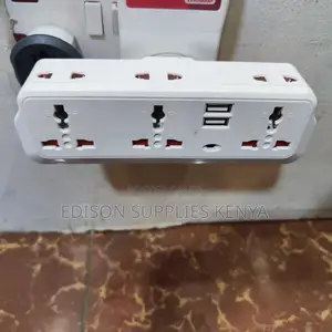Universal Multiplug Wall Socket Travel Adaptor USB Extension