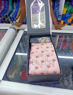 Coral Peach Flowered Executive Set Ties - thumbnail 2