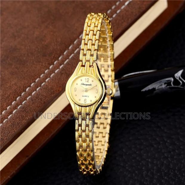 Classy Ladies Slim Golden Watch - main view