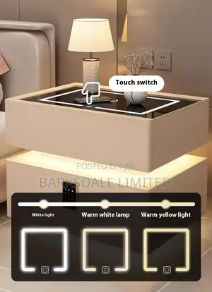 Bedside Table Drawer Led Light Bluetooth Speaker Lock Code
