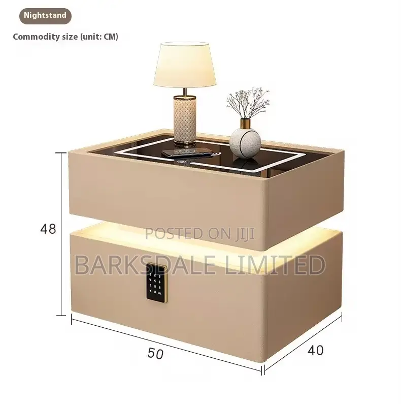 Bedside Table Drawer Led Light Bluetooth Speaker Lock Code