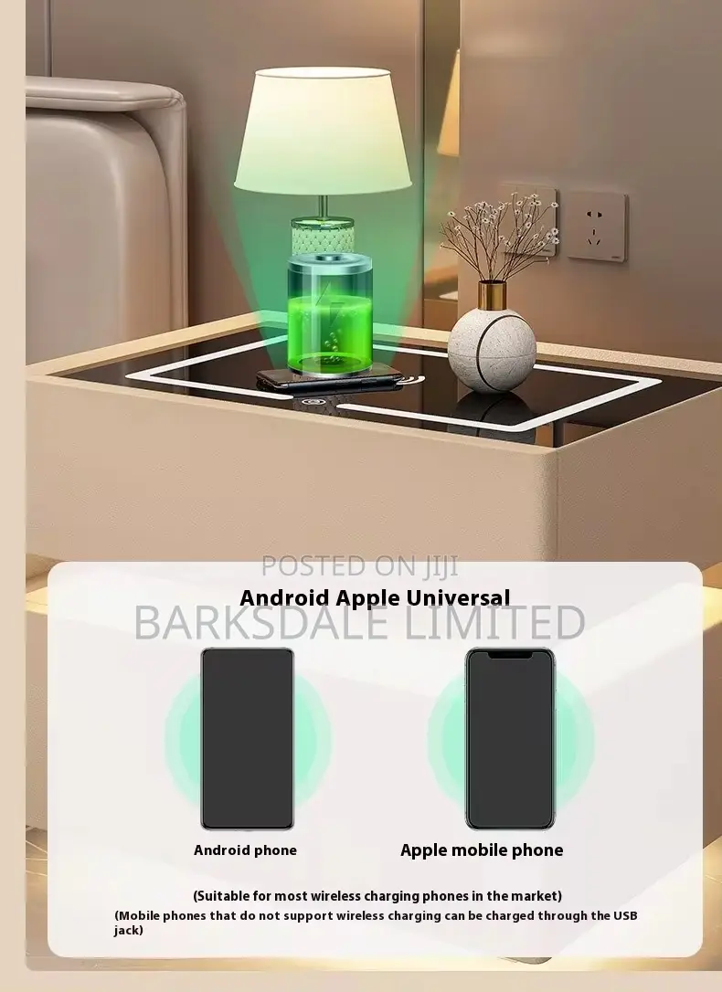 Bedside Table Drawer Led Light Bluetooth Speaker Lock Code