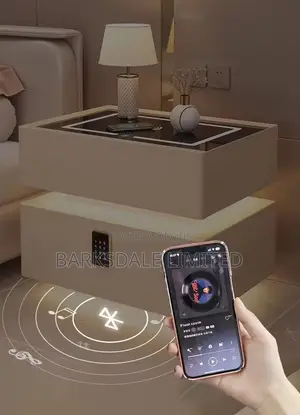 Bedside Table Drawer Led Light Bluetooth Speaker Lock Code