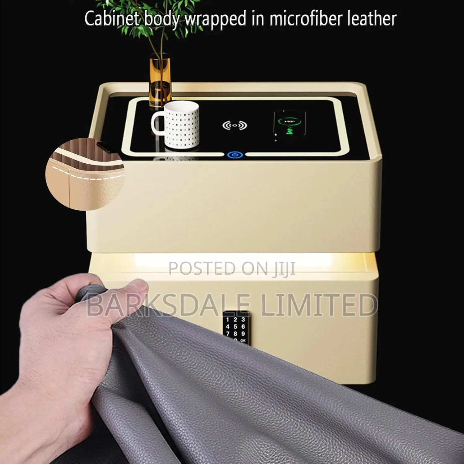 Bedside Table Drawer Led Light Bluetooth Speaker Lock Code
