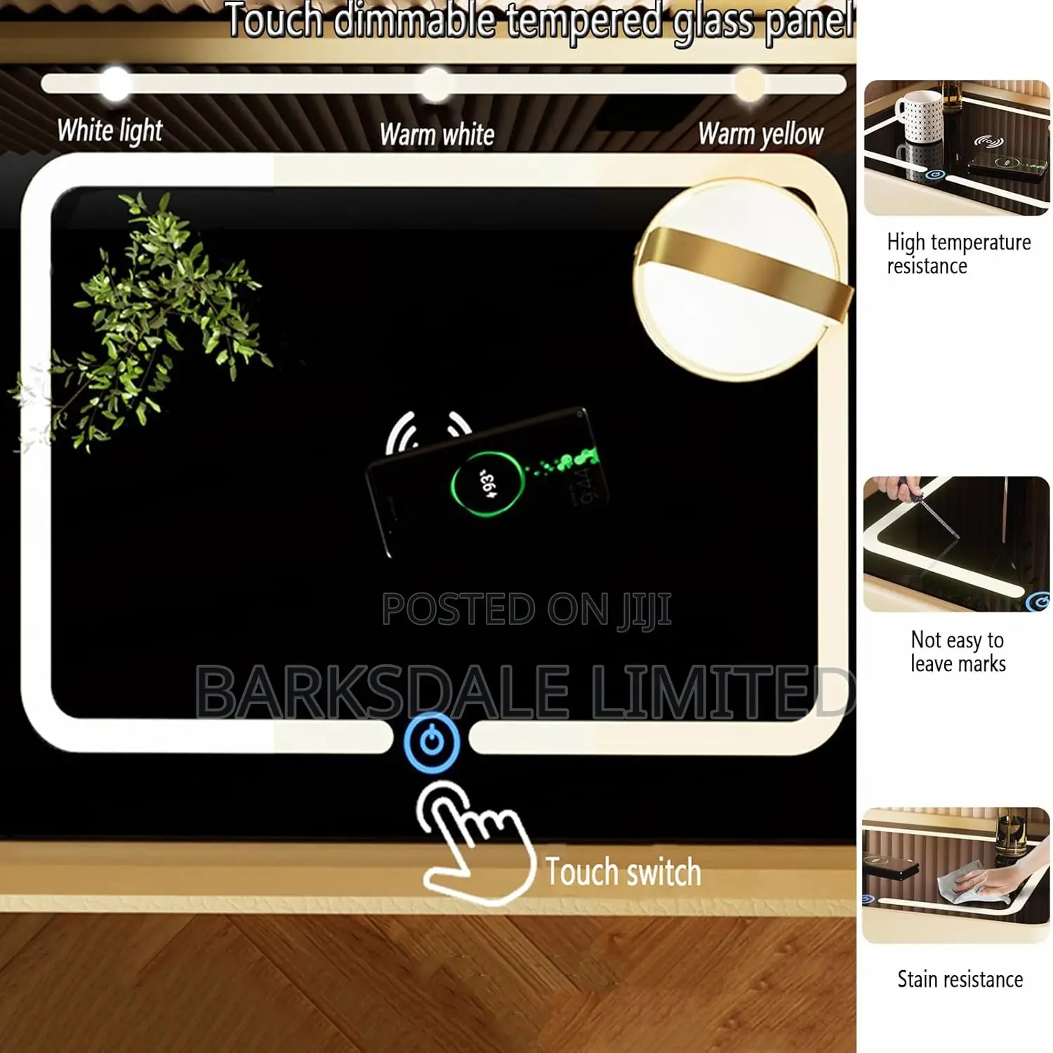 Bedside Table Drawer Led Light Bluetooth Speaker Lock Code
