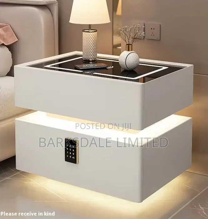 Bedside Table Drawer Led Light Bluetooth Speaker Lock Code