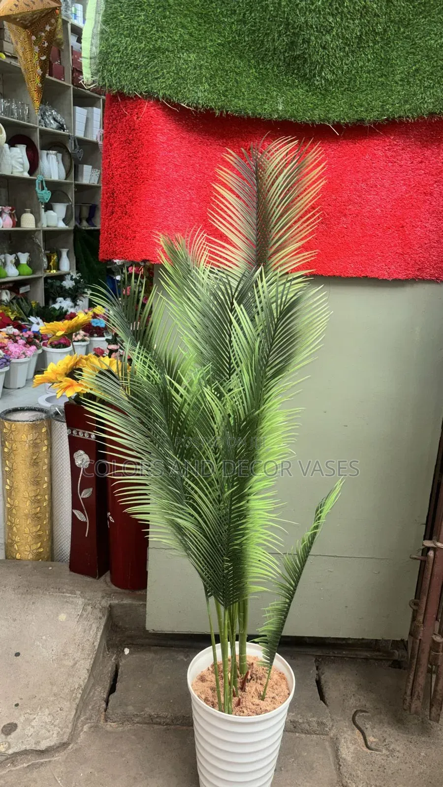 1.2m Long Latest Palm Tree With Vase